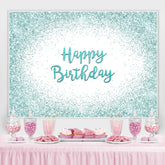 Lofaris Happy Birthday Mint Green Glitter Bokeh Backdrop for Party